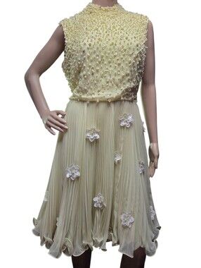Vintage 1960's Beaded Dress Jack Bryan 6 8 Medium